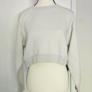 Cream Cropped Sweatshirt